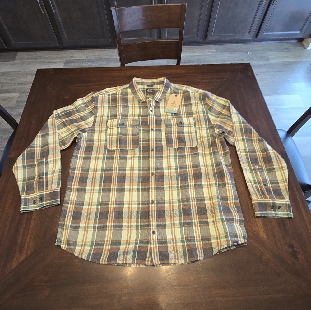 NWT Prana Westbrook Flannel Button Up XXL